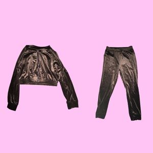Brown Velvet Sweatshirt and Leggings